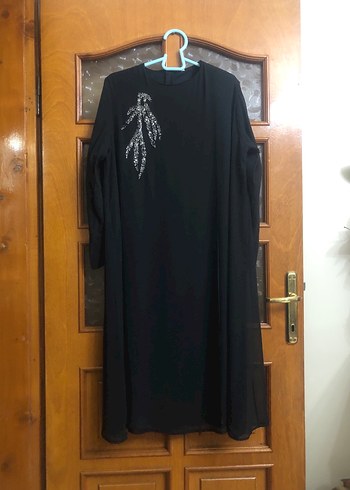 Uzun Siyah taş işleme detaylı Kadın abiye tunik - Görsel 6