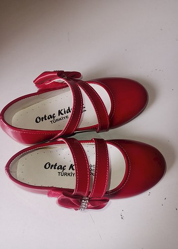 Kız Çocuk Kırmızı Tokalı Babet - Görsel 2