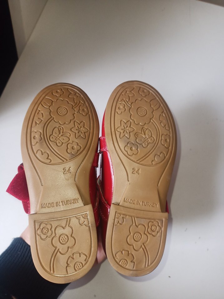 Kız Çocuk Kırmızı Tokalı Babet - Görsel 3