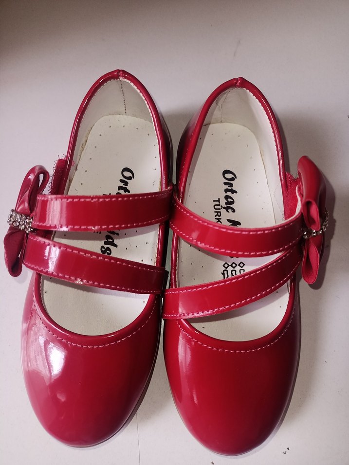 Kız Çocuk Kırmızı Tokalı Babet - Görsel 4