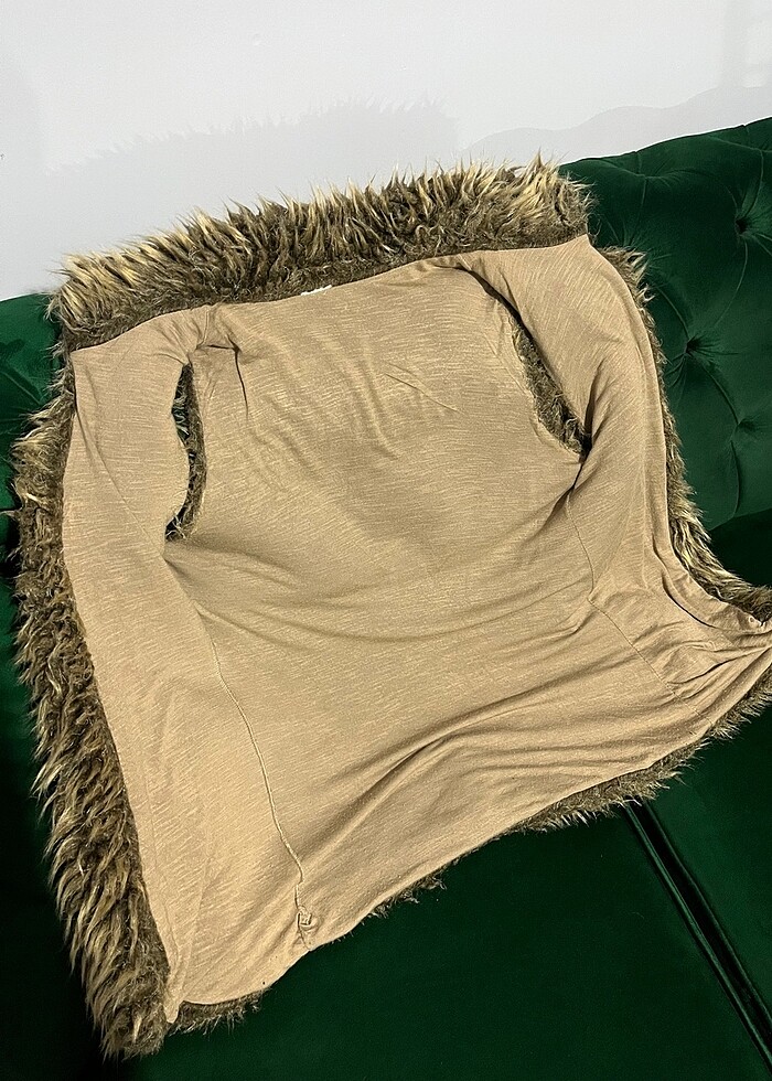 Tüylü kürk yelek - Görsel 4