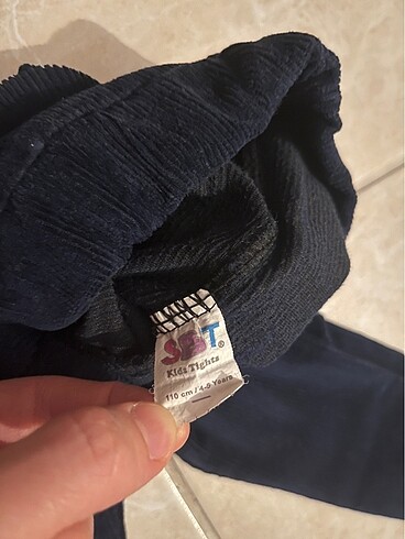 Kız çocuk kadife tayt lacivert - Görsel 4