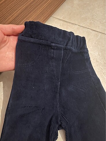 Kız çocuk kadife tayt lacivert - Görsel 2