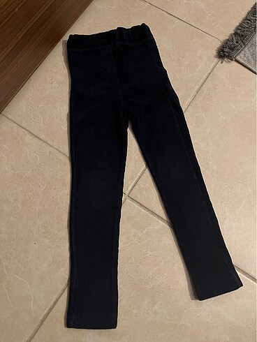 Kız çocuk kadife tayt lacivert - Görsel 3