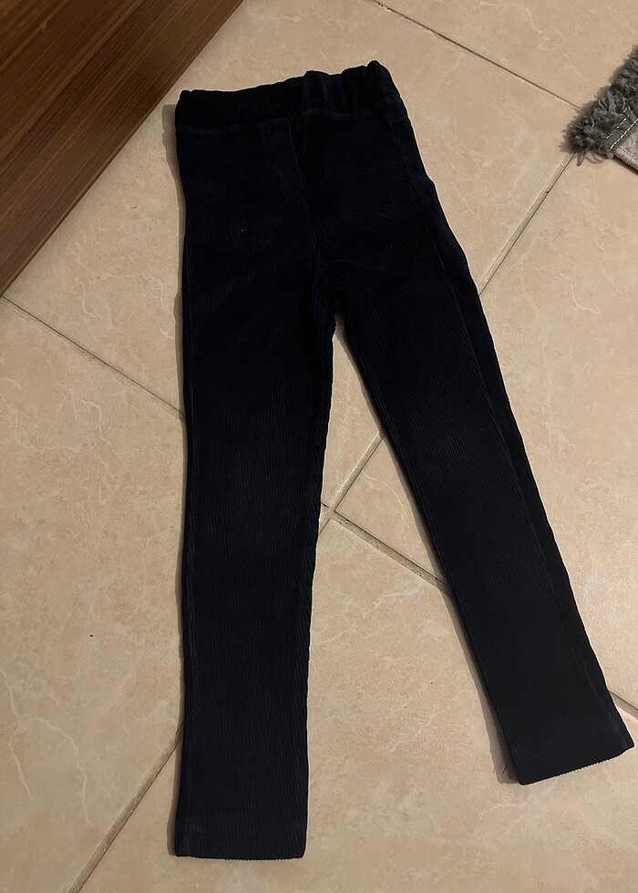 Kız çocuk kadife tayt lacivert - Görsel 3