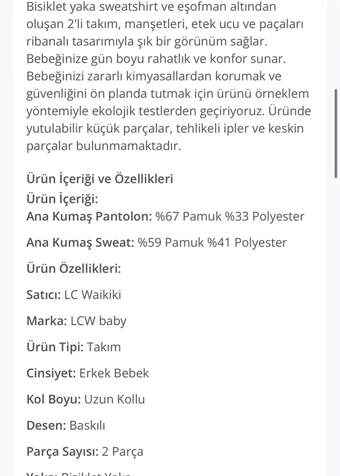 Sıfır lcw erkek çocuk takım - Görsel 2