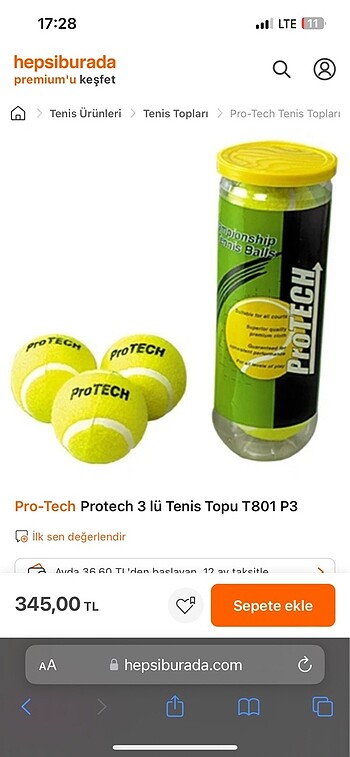 3 adet tenis topu