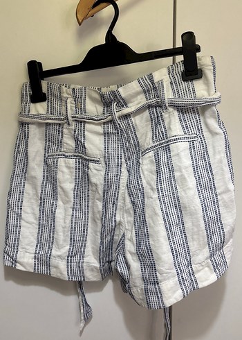 Çizgili Pamuk  Şort - Görsel 2