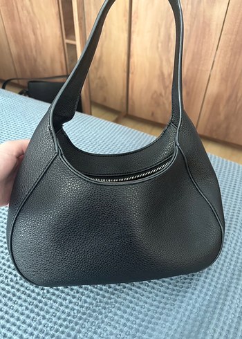 Mango Minimalist Siyah Deri Kadın Omuz Çantası