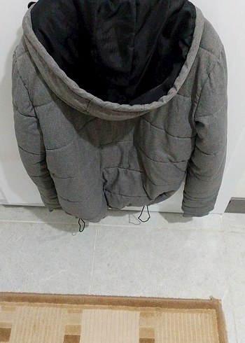 xs Beden Gri Erkek Kapitone Kışlık Mont