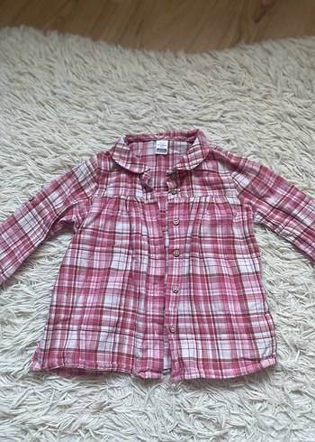 LC Waikiki Pembe Kareli Uzun Kollu Kız Gömlek - Görsel 2