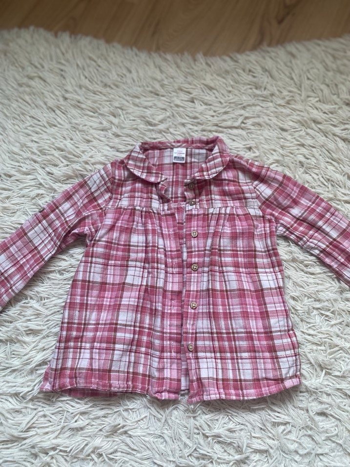 LC Waikiki Pembe Kareli Uzun Kollu Kız Gömlek - Görsel 2