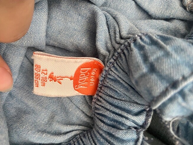 1 Yaş Beden mavi Renk Kız bebek tulum