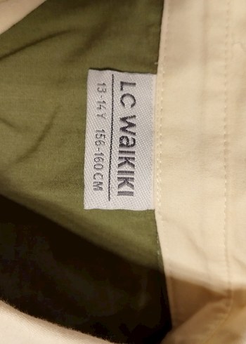 Hafif Haki kremli kız çocuk gomlek - Görsel 2