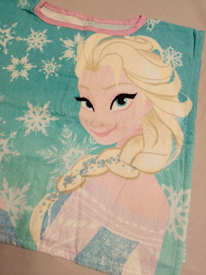 Kız Çocuk Turkuaz Baskılı havlu panco - Görsel 2