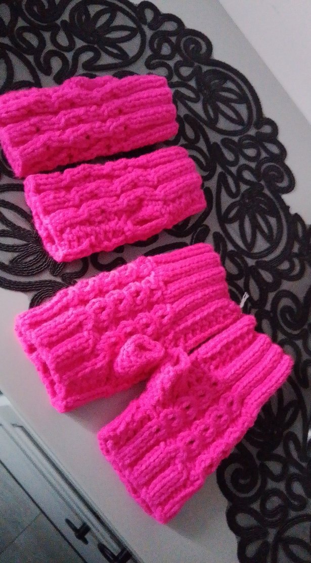 Renkli Nakışlı Örgü Çocuk eldiven - Görsel 2