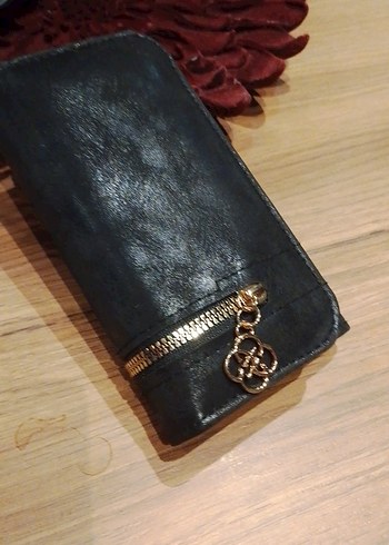 Fermuarlı Siyah Deri Kadın Cüzdanı - Görsel 3