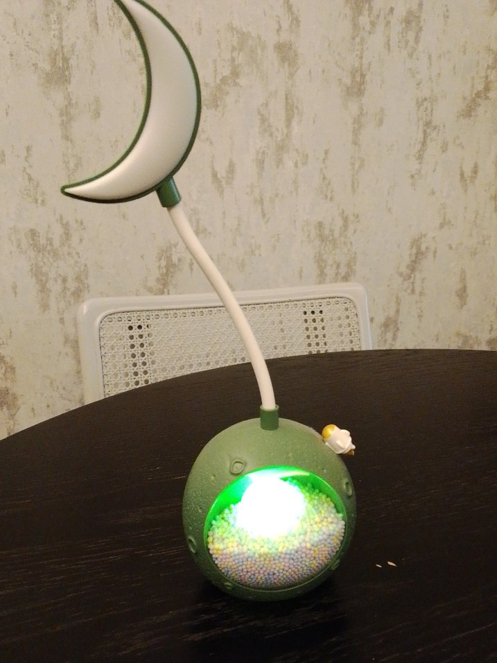 Ay Desenli Yeşil gece lambası - Görsel 2