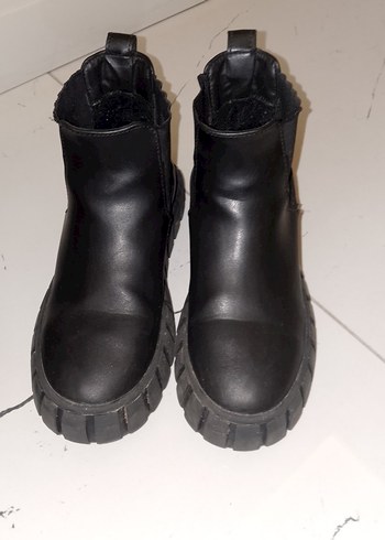 Siyah Yılan Desenli Deri Bot - Görsel 2