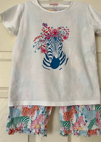 5 Yaş Beden Suwen Zebra Desenli Pijama Takımı