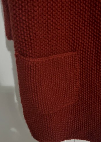 Kiremit Midi Örgü Kadın Hırka - Görsel 3