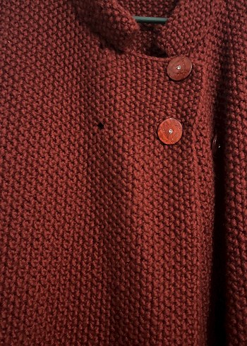 Kiremit Midi Örgü Kadın Hırka - Görsel 4