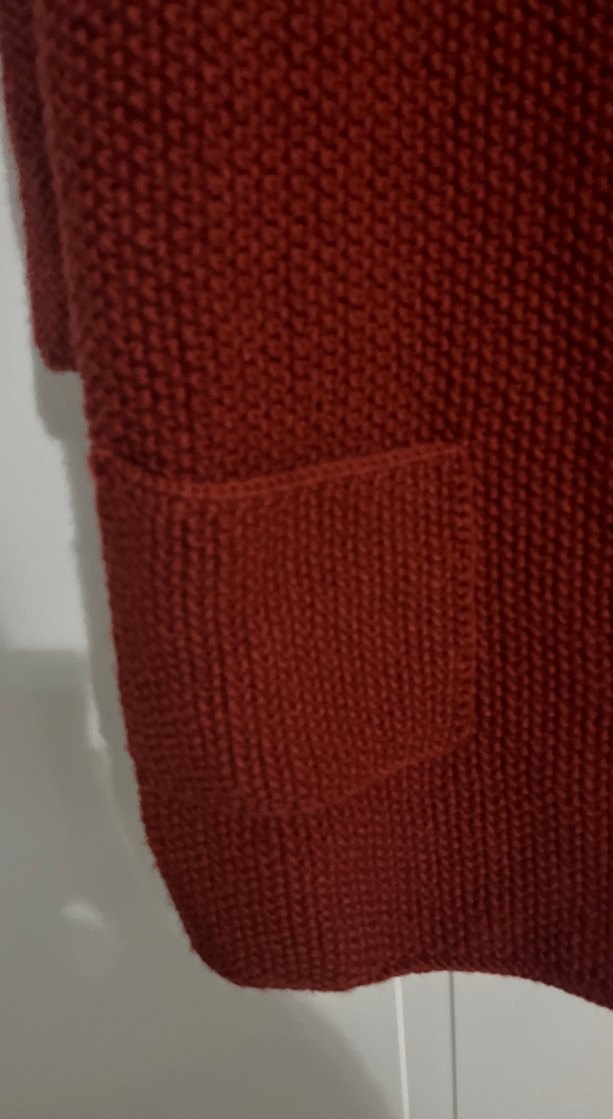 Kiremit Midi Örgü Kadın Hırka - Görsel 3