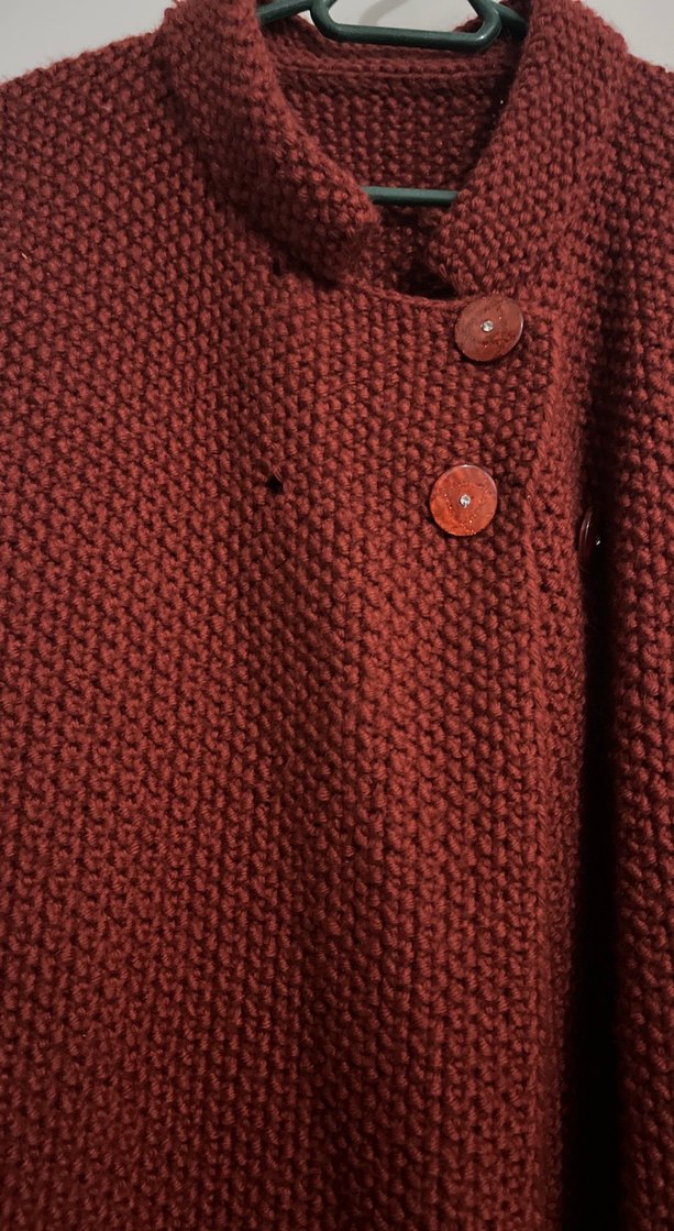 Kiremit Midi Örgü Kadın Hırka - Görsel 4