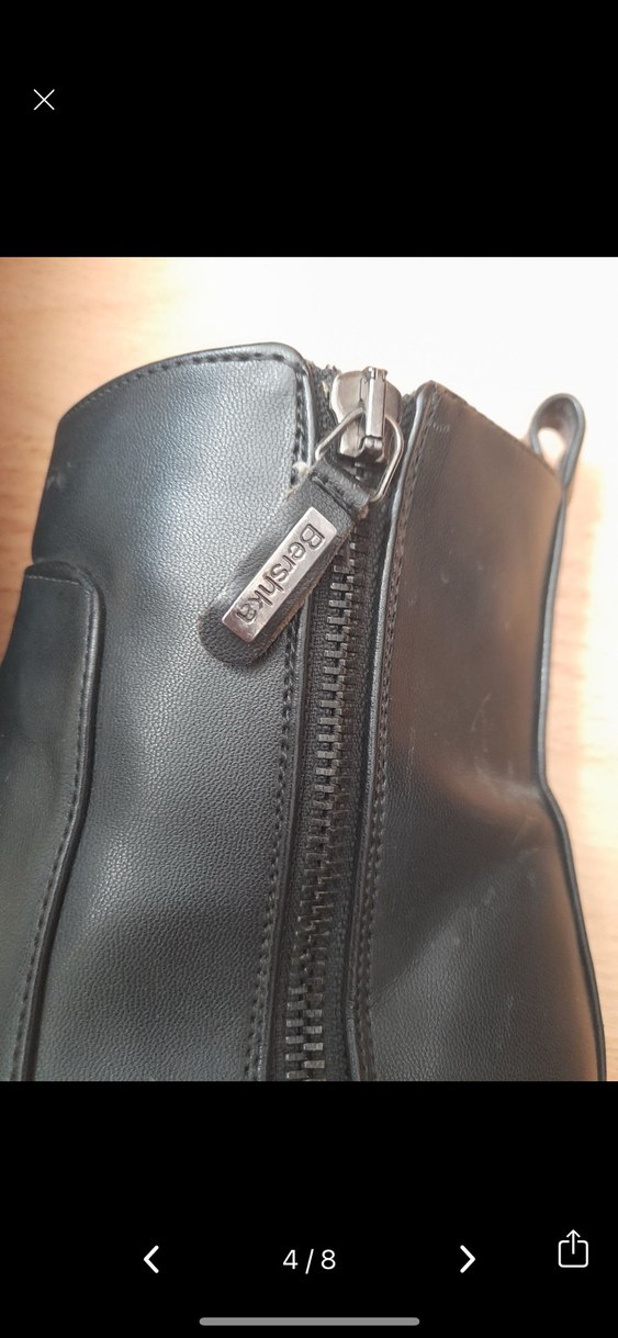 Siyah Deri Kadın Topuklu Bot - Görsel 3