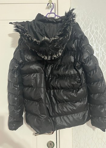 Kadın Siyah Kürklü Kışlık Mont - Görsel 2