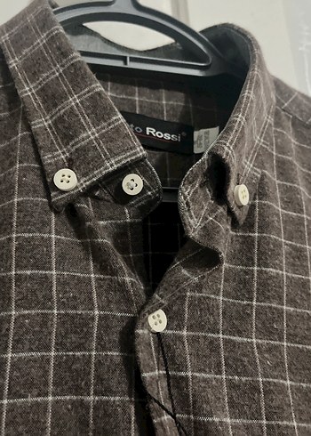 Düğmeli Kahverengi Uzun Kollu Erkek Gömlek - Görsel 3