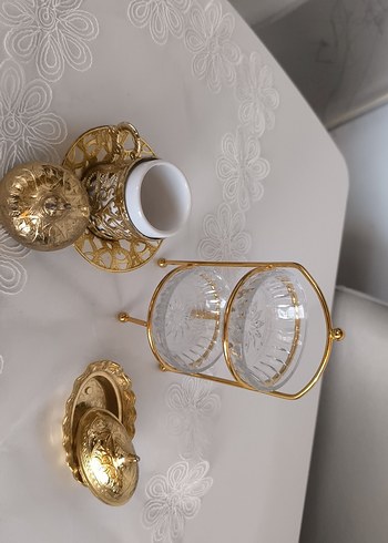 Beden altın Renk Diger Altın Renk İşlemeli Kahve Fincanı Seti