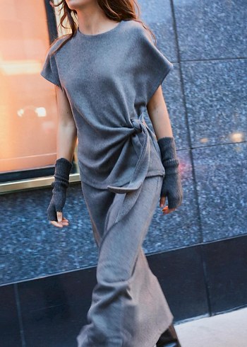 zara Gri düğümlü top