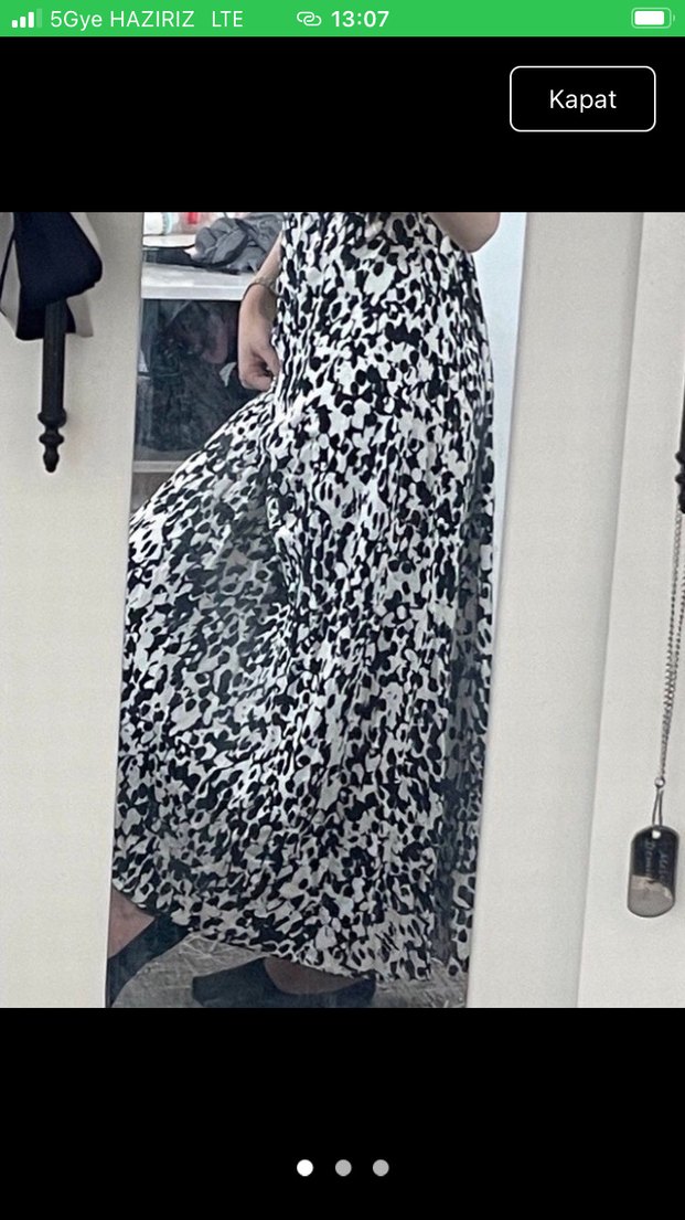 Gri Zebra Desenli Uzun Etek - Görsel 2