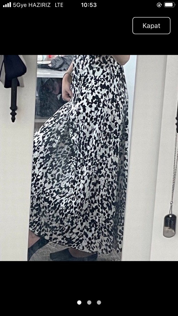 Gri Zebra Desenli Uzun  Eteği - Görsel 2