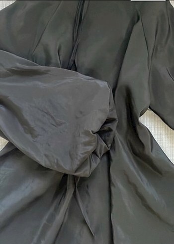 Siyah Kadın Uzun Kollu Bol Kesim Uzun Elbise - Görsel 2