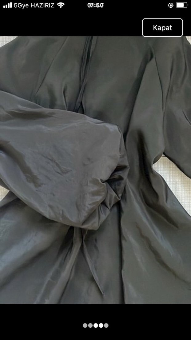 Siyah Kadın Uzun Kollu Bol Kesim Uzun Elbise - Görsel 2