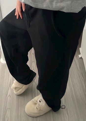 Void Kadın Siyah Rahat Kesim Midi Eşofman - Görsel 2