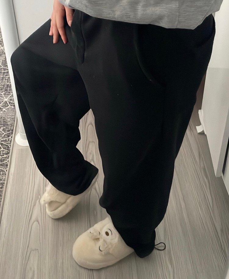 Void Kadın Siyah Rahat Kesim Midi Eşofman - Görsel 2