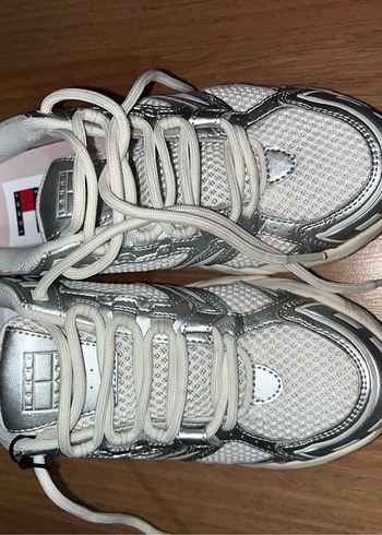 Beyaz Gri Kadın Spor Ayakkabı TOMMY HİLFİGHER ARCHİEVE SNEAKER - Görsel 3