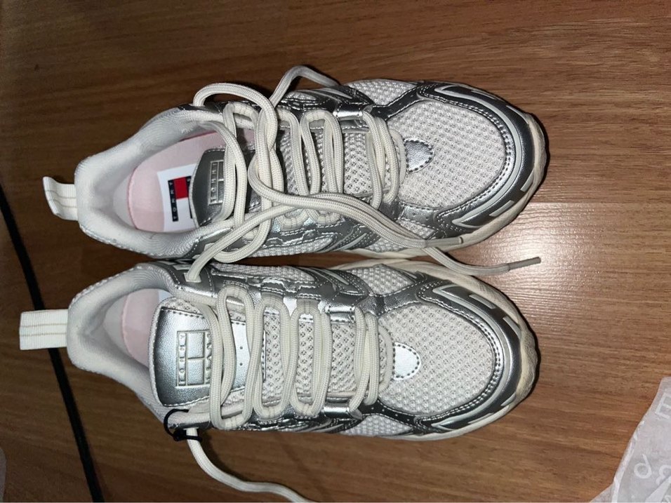 Beyaz Gri Kadın Spor Ayakkabı TOMMY HİLFİGHER ARCHİEVE SNEAKER - Görsel 3