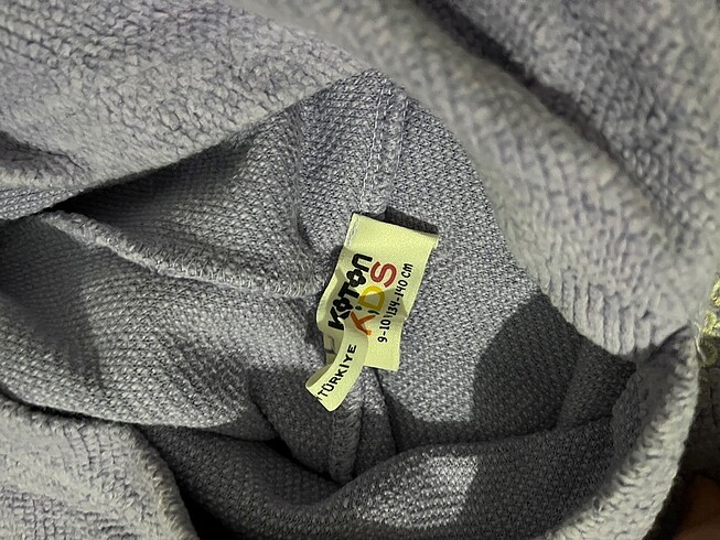 9 Yaş Beden Koton lastikli sweatshirt çocuk