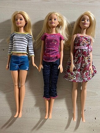 3 Tane Orjinal Barbie Bebek