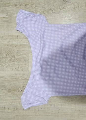 Pastel Mor Omuz açık Tişört - Görsel 2