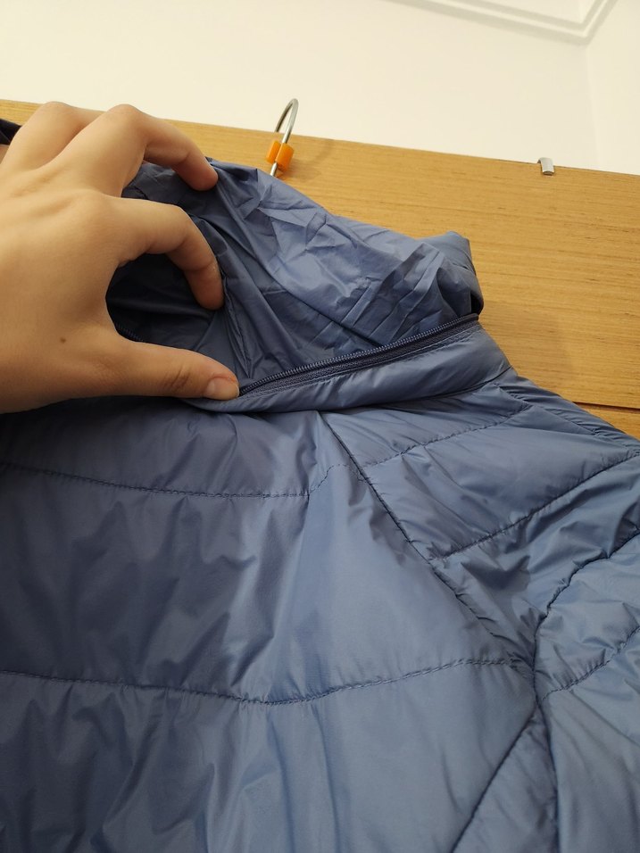 Mavi Fermuarlı Uzun Kollu Kadın Mont - Görsel 4