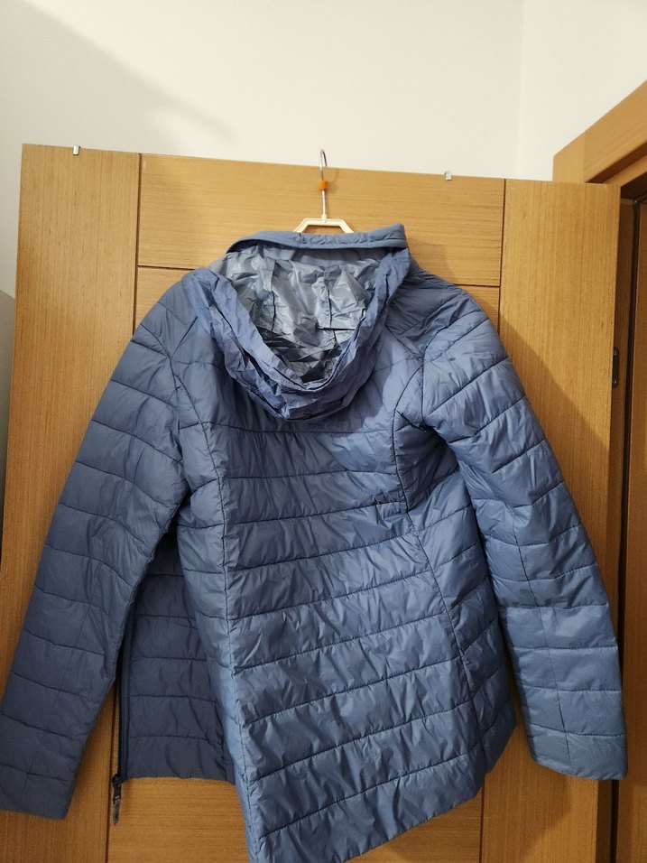 Mavi Fermuarlı Uzun Kollu Kadın Mont - Görsel 5