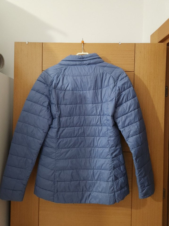 Mavi Fermuarlı Uzun Kollu Kadın Mont - Görsel 3