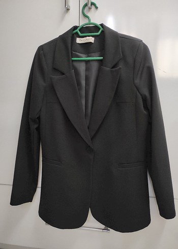 Siyah Düğmeli Kadın Blazer Ceket