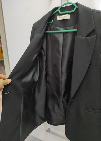 Diğer Siyah Düğmeli Kadın Blazer Ceket