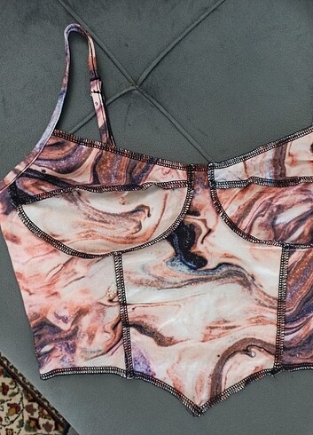 s Beden kahverengi Renk Shein crop top
